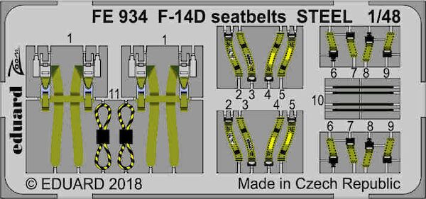 Detailset F14D Tomcat Seatbelts -steel- (Tamiya) FE934