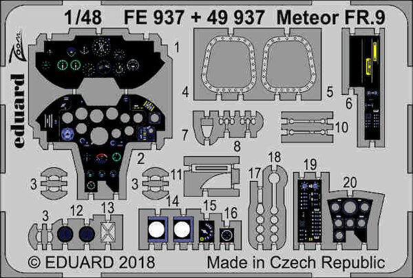 Detailset Gloster Meteor FR9 Interior (Airfix) FE937