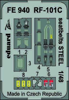 Detailset RF101C Voodoo Seatbelts (Kitty Hawk)  FE940