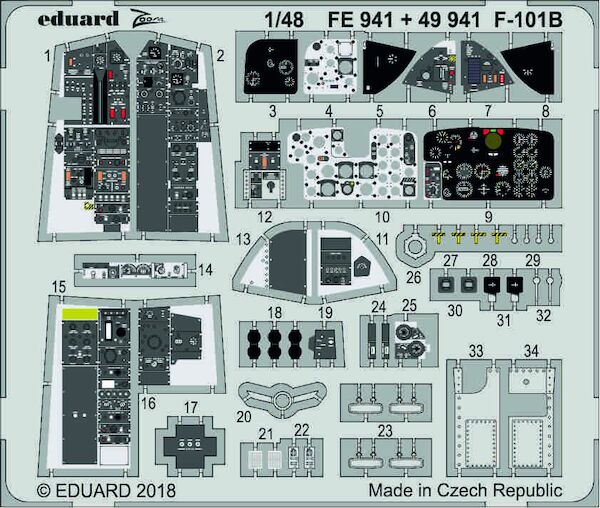 Detailset F101B Voodoo Interior (Kitty Hawk) fe941