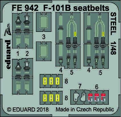 Detailset F101B Voodoo Seatbelts (Kitty Hawk)  FE942