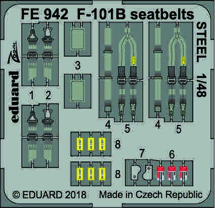 Detailset F101B Voodoo Seatbelts (Kitty Hawk) FE942