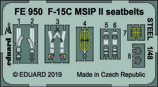Detailset F15C Eagle MSIP II Seatbelts (Great Wall) FE950