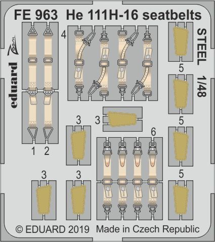 Detailset Heinkel He111H-16 Seatbelts (ICM)  FE963