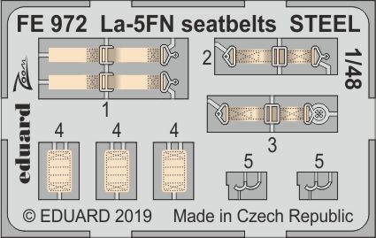 Detailset Lavochkin La5FN Seatbelts - steel- (Zvezda)  FE972