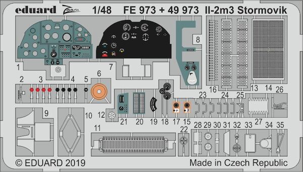 Detailset Ilyushin IL2m3 Stormovik (Accurate Miniatures, Italeri) FE973