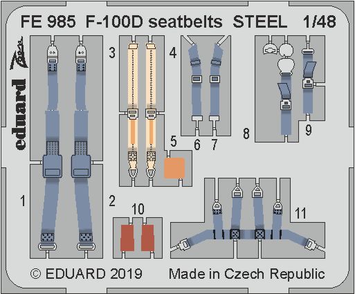 Detailset F100D Super Sabre Seatbelts (Trumpeter) FE985