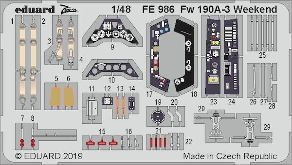 Detailset Focke Wulf FW190A-3 (Eduard Weekend) FE986