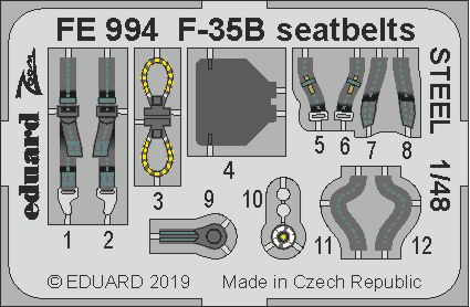 Detailset F35B Seatbelts  (Kitty Hawk)  FE994
