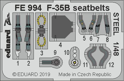 Detailset F35B Seatbelts (Kitty Hawk) FE994