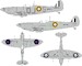 Mask Spitfire MKVb Early British National insignia (Kotare) JX348
