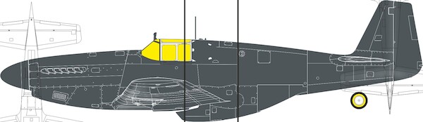 Mask P51B Mustang Birdcage  Canopy and tailwheels TFace (Eduard)  jx351