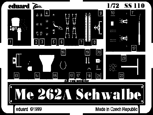 Detailset Messerschmitt Me262A-1 (Revell)  SS110