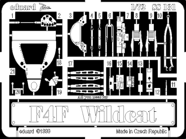Detailset F4F Hellcat (Hasegawa)  SS131