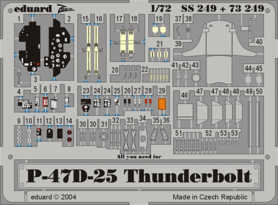 Detailset P47D/25 Thunderbolt (Tamiya)  SS249