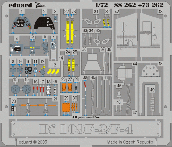 Detailset Messerschmitt BF109F-2/F-4 (Fine Moulds)  SS262