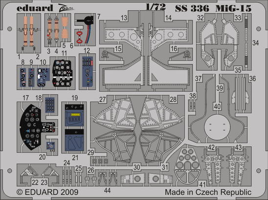 Detailset Mikoyan MiG15 - self adhesive (Airfix)  SS336