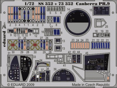 Detailset Canberra PR9 - self adhesive (Airfix)  SS352