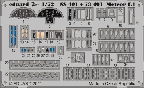 Detailset Gloster Meteor F1 Interior Self Adhesive (Airfix) SS401