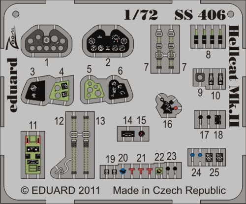 Detailset Hellcat MKII Interior self adhesive (Eduard)  ss406