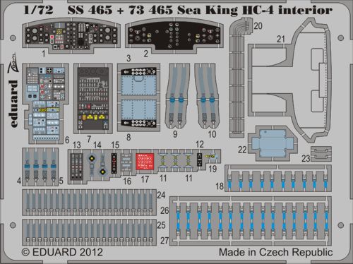 Detailset Sea King HC4 Interior Self Adhesive (Cyber Hobby) SS465