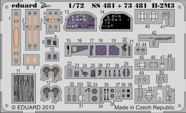 Detailset Ilyushin IL2M3 Sturmovik Self Adhesive (Tamiya)  SS481