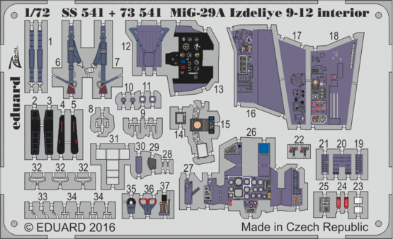 Detailset Mikoyan MiG29A izdeliye 9-12 "Fulcrum" (Zvezda)  SS541