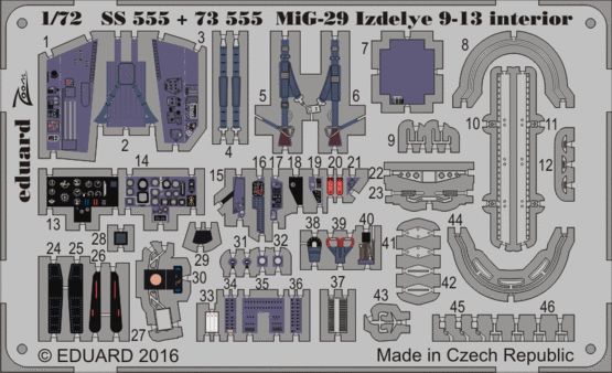 Detailset Mikoyan MiG29 Izdelye 9-13 Interior (Zvezda)  SS555