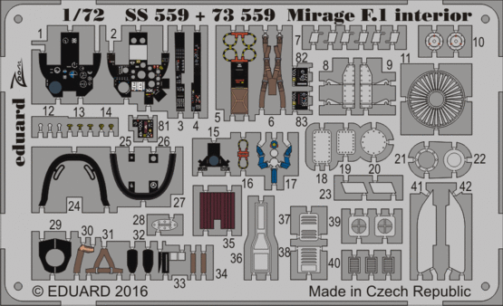 Detailset Mirage F1C Interior (Special Hobby)  SS559