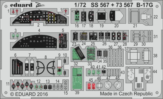 Detailset Boeing B17G Flying Fortress Cockpit Interior (Airfix) ss567