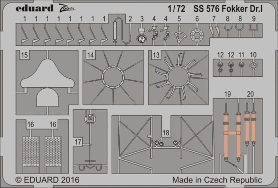 Detailset Fokker DR1 (Eduard)  SS576