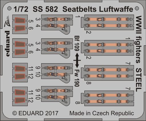 Detailset Seatbelts Luftwaffe WWII fighters - STEEL-  SS582