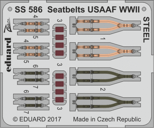 Detailset Seatbelts USAAF WWII - STEEL-  SS586