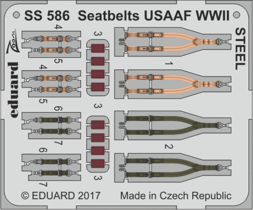 Detailset Seatbelts USAAF WWII - STEEL- SS586