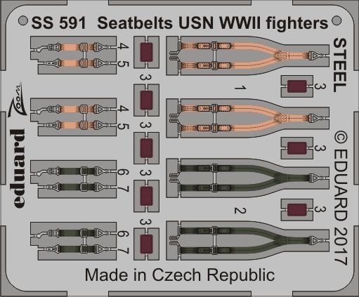 Detailset Seatbelts US Navy WWII - Steel-  ss591