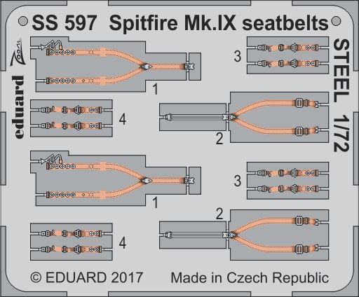 Detailset Seatbelts Spitfire MKIX - Steel- (Eduard)  ss597