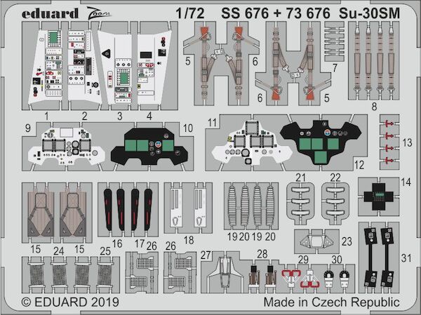 Detailset Suchoi Su30SM (Zvezda)  SS676