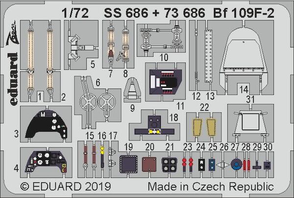 Detailset Messerschmitt BF109F-2 Interior (Revell) SS686