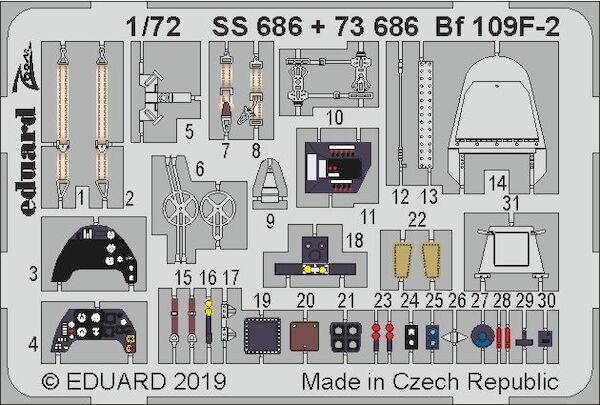 Detailset Messerschmitt BF109F-2 Interior (Revell)  SS686