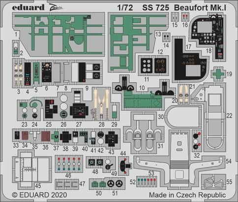 Detailset Bristol Beaufort MK1 (Airfix) ss725