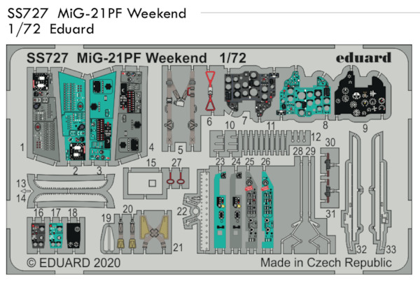 Detailset  Mikoyan MiG21PF  -weekend- (Eduard)  SS727