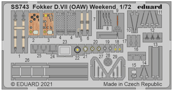 Detailset Fokker DVII (OAW) (Eduard Weekend) SS743