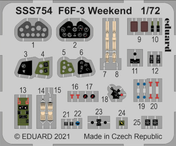 Detailset Grumman F6F-3 Hellcat (Eduard Weekend)  SS754