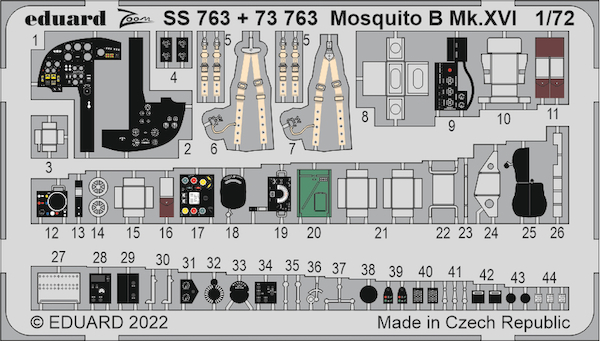 Detailset De Havilland Mosquito B Mk XVI Interior (Airfix) ss763