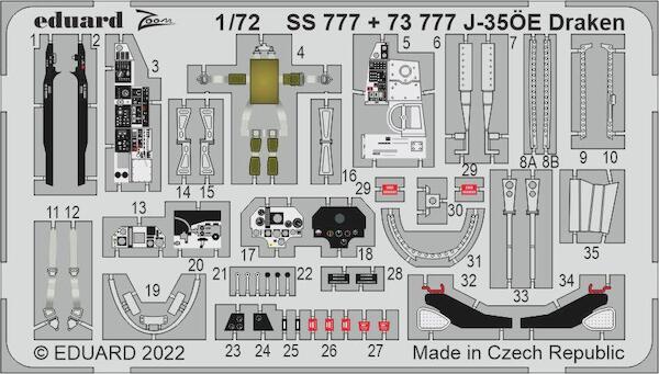 Detailset Saab J35ÖE Draken (Hasegawa / Hobby 2000) SS777