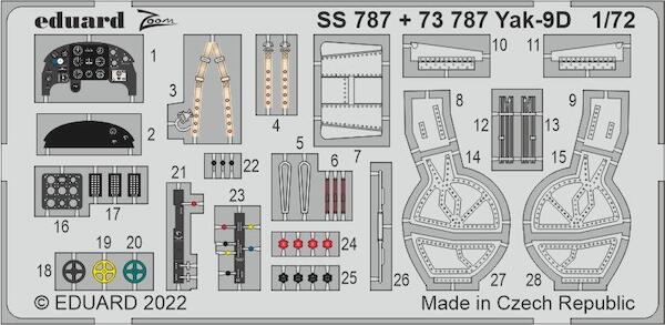 Detailset  Yakovlev Yak9D Interior (Zvezda)  SS787