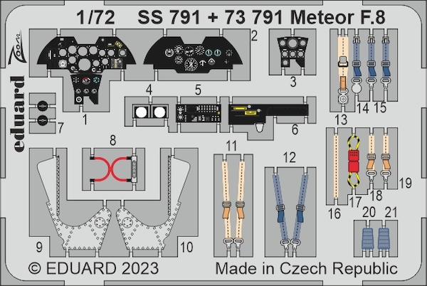 Detailset  Gloster Meteor F Mk8 Interior (Airfix)  ss791