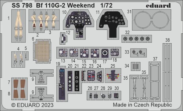 Detailset Messerschmitt BF110G-2 Interior (Eduard) SS798