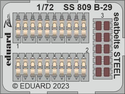 Detailset  Boeing B29 Superfortress seatbelts Steel (Academy/ Hobby 2000)  SS809