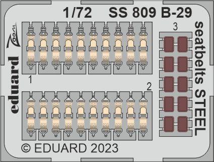Detailset Boeing B29 Superfortress seatbelts Steel (Academy/ Hobby 2000) SS809